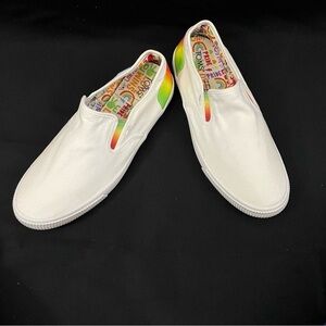 TOMS Men’s Baja Unity Rainbow LGBTQ White Slip-On Sneakers Size 11